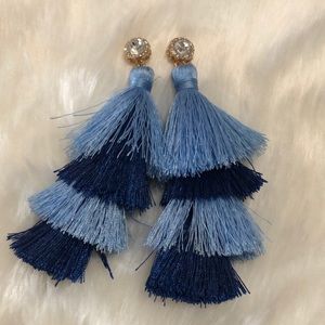 Blue Tassel Earrings